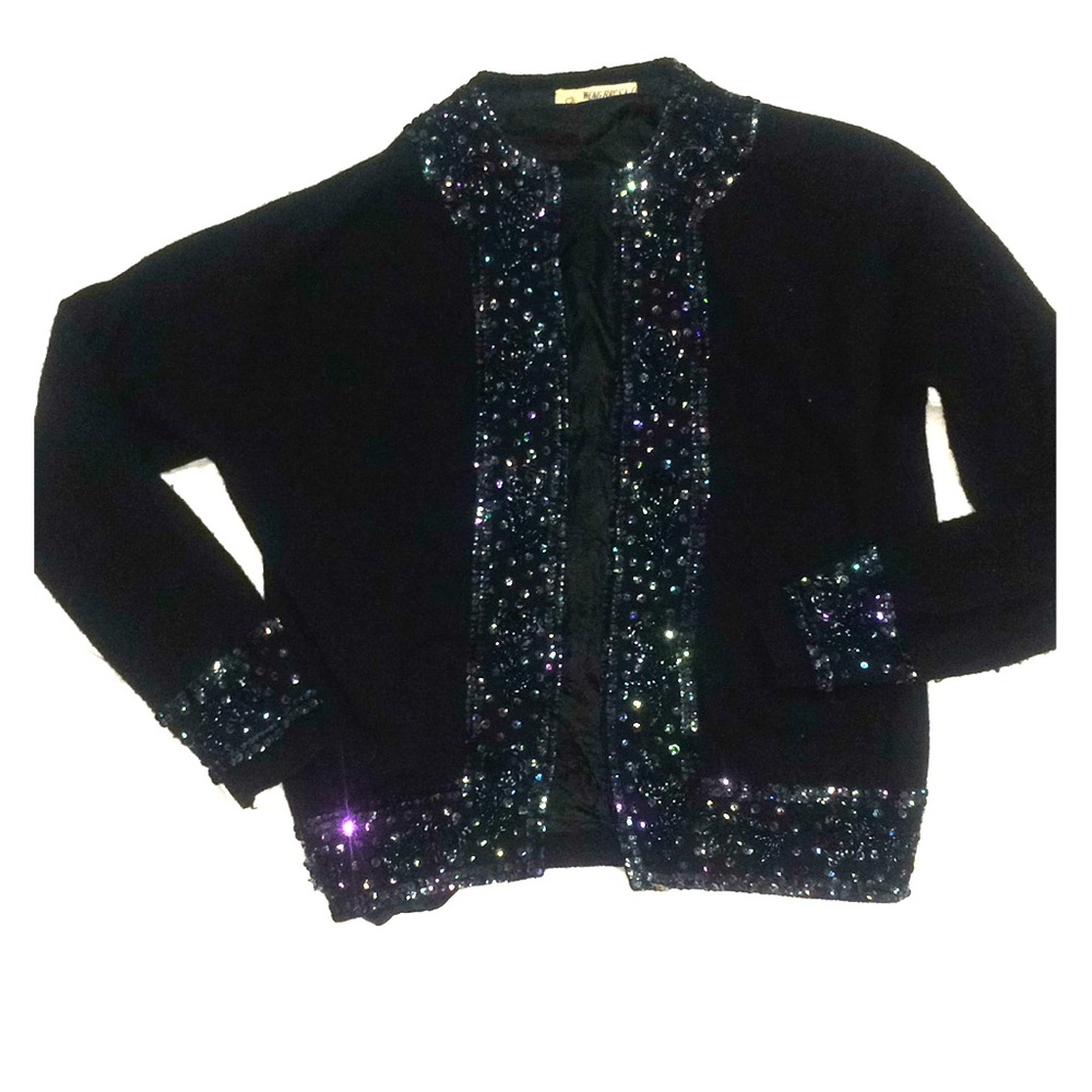 BADASS 60s Cardigan WOULDYA LOOK AT THESE SEQUINS?